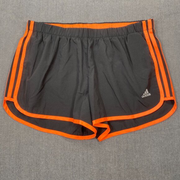 Adidas M3 Running Climalite Athletic Shorts Blaack/Orange Womens Size Medium - Picture 1 of 10
